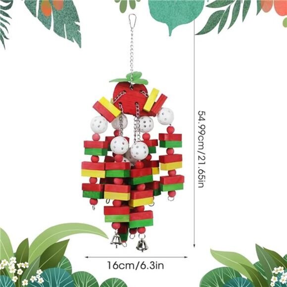 Bird Toys Parrot Toys with Nature Wood Bird Chewing Toys for Small& Medium Birds - Picture 2 of 7